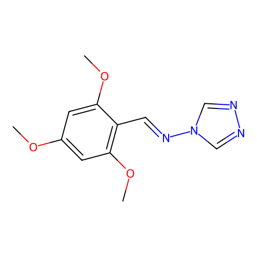 N-[(E)-(2,4,6-trimethoxyphenyl)methylidene]-4H-1,2,4-triazol-4-amine structure