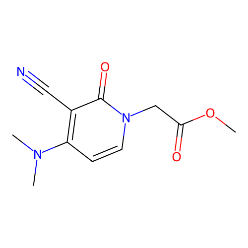 methyl [3-cyano-4-(dimethylamino)-2-oxopyridin-1(2H)-yl]acetate structure