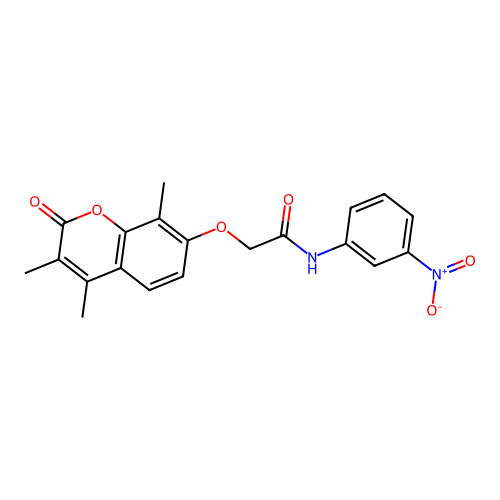 N-(3-nitrophenyl)-2-((3,4,8-trimethyl-2-oxo-2H-chromen-7-yl)oxy)acetamide structure