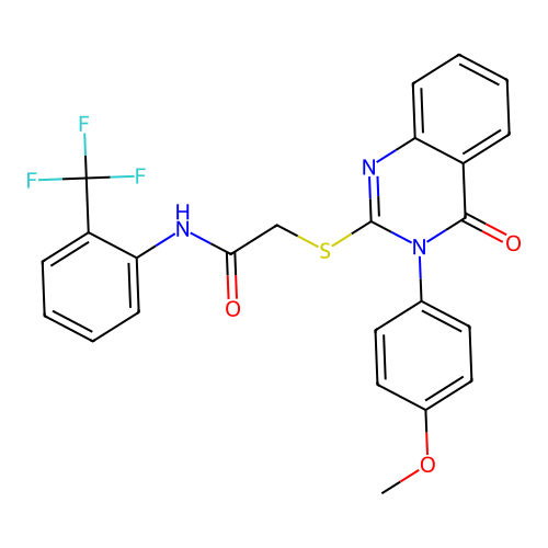 2-{[3-(4-methoxyphenyl)-4-oxo-3,4-dihydroquinazolin-2-yl]sulfanyl}-N-[2-(trifluoromethyl)phenyl]acetamide structure