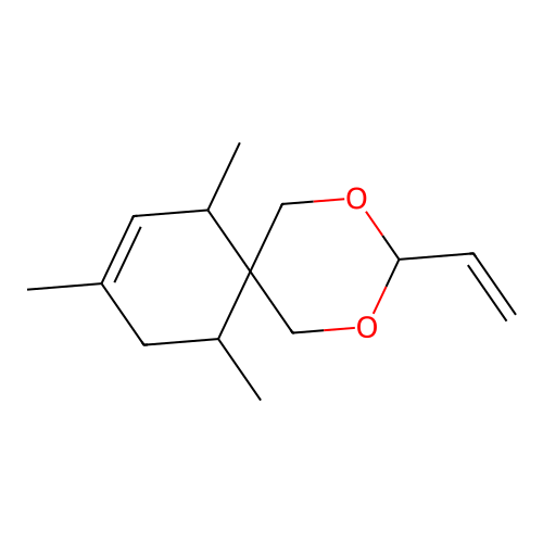 3-Ethenyl-7,9,11-trimethyl-2,4-dioxaspiro[5.5]undec-8-ene structure