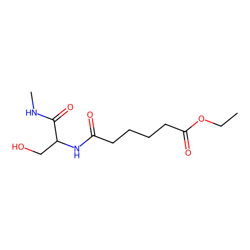 Ethyl 6-((3-hydroxy-1-(methylamino)-1-oxopropan-2-yl)amino)-6-oxohexanoate structure