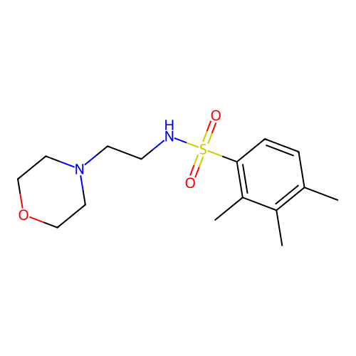 2,3,4-trimethyl-N-[2-(4-morpholinyl)ethyl]benzenesulfonamide structure