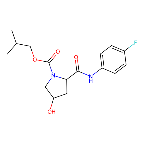2-Methylpropyl 2-[(4-fluorophenyl)carbamoyl]-4-hydroxypyrrolidine-1-carboxylate structure