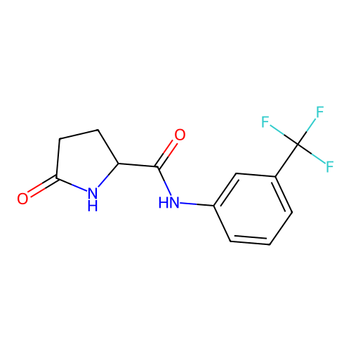 5-oxo-N-[3-(trifluoromethyl)phenyl]prolinamide structure