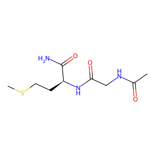 (2S)-2-[(2-acetamidoacetyl)amino]-4-methylsulfanylbutanamide structure