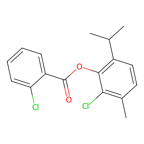 2-Chloro-6-isopropyl-3-methylphenyl 2-chlorobenzoate structure