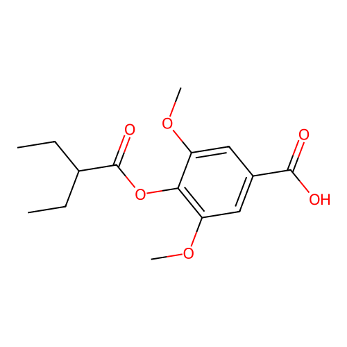 4-(2-Ethylbutanoyloxy)-3,5-dimethoxybenzoic acid structure