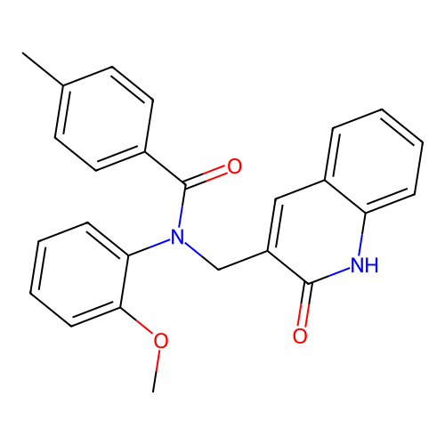 N-((2-hydroxyquinolin-3-yl)methyl)-N-(2-methoxyphenyl)-4-methylbenzamide structure