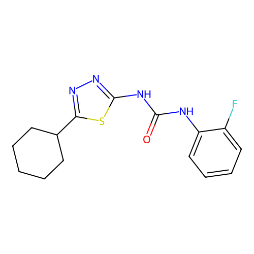 1-(5-Cyclohexyl-1,3,4-thiadiazol-2-yl)-3-(2-fluorophenyl)urea structure
