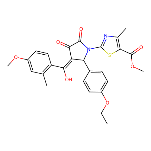 methyl 2-(2-(4-ethoxyphenyl)-4-hydroxy-3-(4-methoxy-2-methylbenzoyl)-5-oxo-2,5-dihydro-1H-pyrrol-1-yl)-4-methylthiazole-5-carboxylate structure