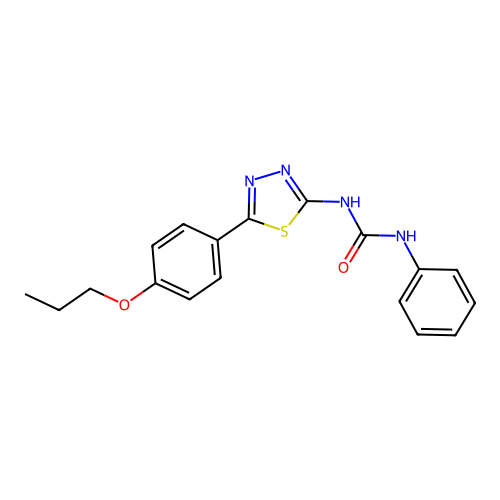 1-Phenyl-3-[5-(4-propoxyphenyl)-1,3,4-thiadiazol-2-yl]urea structure