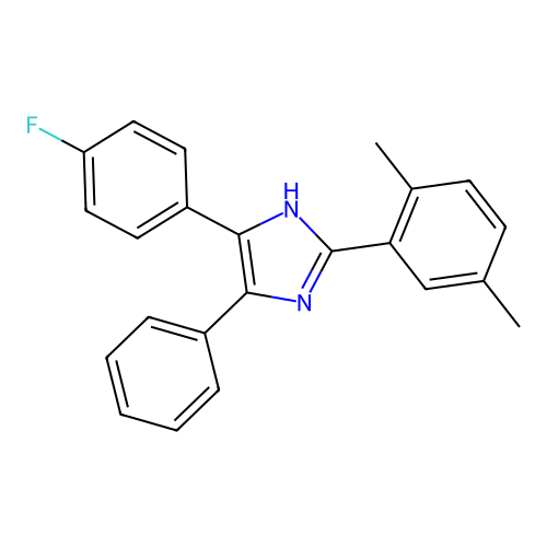 2-(2,5-dimethylphenyl)-5-(4-fluorophenyl)-4-phenyl-1H-imidazole structure