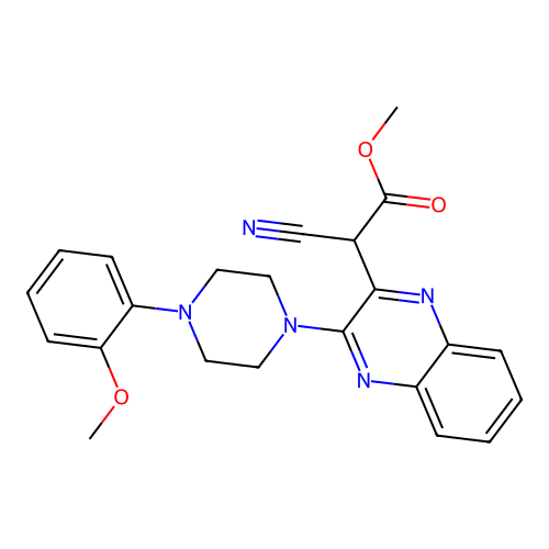 Methyl cyano{3-[4-(2-methoxyphenyl)piperazin-1-yl]quinoxalin-2-yl}acetate structure
