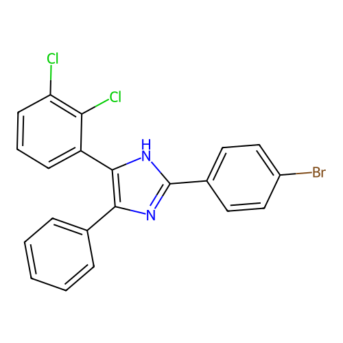 2-(4-bromophenyl)-5-(2,3-dichlorophenyl)-4-phenyl-1H-imidazole structure