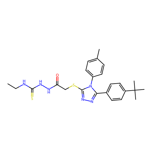 1-[[2-[[5-(4-tert-butylphenyl)-4-(4-methylphenyl)-1,2,4-triazol-3-yl]sulfanyl]acetyl]amino]-3-ethylthiourea structure