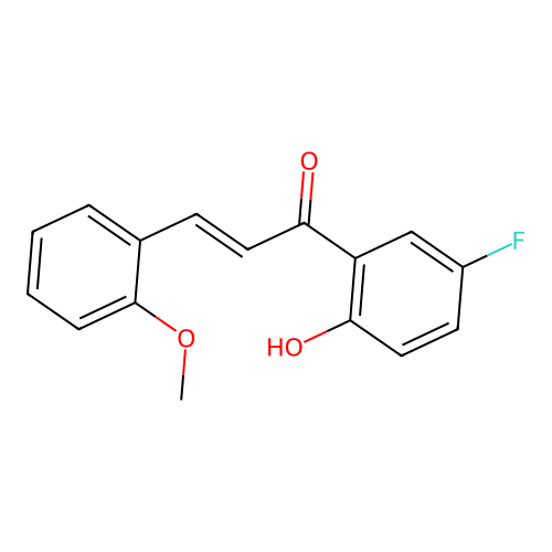 (2E)-1-(5-fluoro-2-hydroxyphenyl)-3-(2-methoxyphenyl)prop-2-en-1-one structure