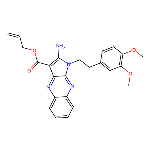 allyl 2-amino-1-(3,4-dimethoxyphenethyl)-1H-pyrrolo[2,3-b]quinoxaline-3-carboxylate structure