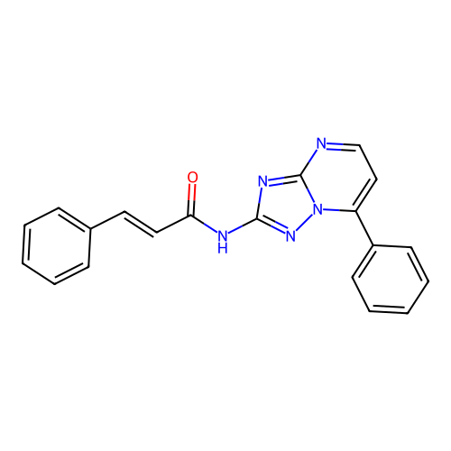 (2E)-3-phenyl-N-(7-phenyl[1,2,4]triazolo[1,5-a]pyrimidin-2-yl)prop-2-enamide structure
