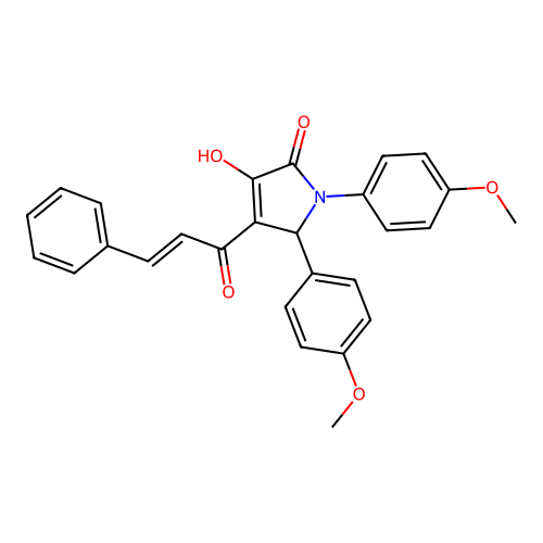4-cinnamoyl-3-hydroxy-1,5-bis(4-methoxyphenyl)-1H-pyrrol-2(5H)-one structure