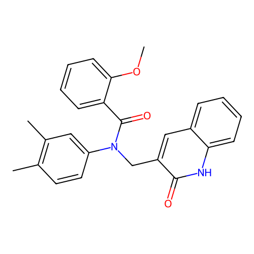 N-(3,4-dimethylphenyl)-N-((2-hydroxyquinolin-3-yl)methyl)-2-methoxybenzamide structure