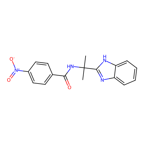 N-[2-(1H-benzimidazol-2-yl)propan-2-yl]-4-nitrobenzamide structure