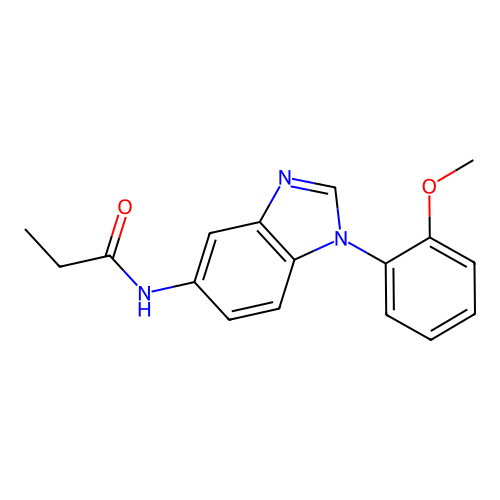 N-[1-(2-methoxyphenyl)-1H-benzimidazol-5-yl]propanamide structure