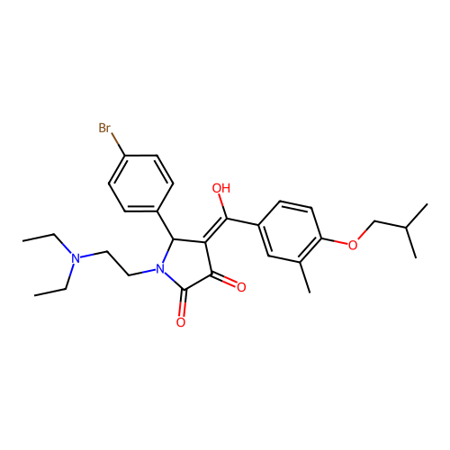 (4E)-5-(4-bromophenyl)-1-(2-diethylaminoethyl)-4-[hydroxy-[3-methyl-4-(2-methylpropoxy)phenyl]methylidene]pyrrolidine-2,3-dione structure