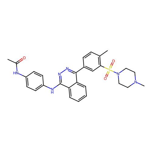 N-{4-[(4-{4-methyl-3-[(4-methylpiperazin-1-yl)sulfonyl]phenyl}phthalazin-1-yl)amino]phenyl}acetamide structure