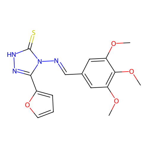 5-(2-Furyl)-4-((3,4,5-trimethoxybenzylidene)amino)-4H-1,2,4-triazole-3-thiol structure