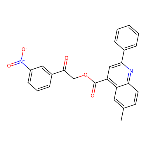 2-(3-Nitrophenyl)-2-oxoethyl 6-methyl-2-phenylquinoline-4-carboxylate structure