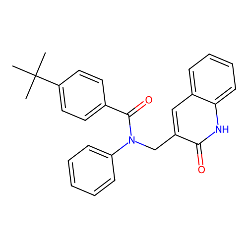 4-tert-butyl-N-[(2-oxo-1H-quinolin-3-yl)methyl]-N-phenylbenzamide structure