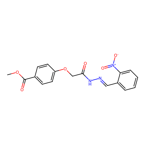 Methyl 4-(2-(2-(2-nitrobenzylidene)hydrazinyl)-2-oxoethoxy)benzoate structure