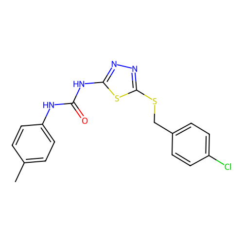 1-{5-[(4-Chlorobenzyl)sulfanyl]-1,3,4-thiadiazol-2-yl}-3-(4-methylphenyl)urea structure