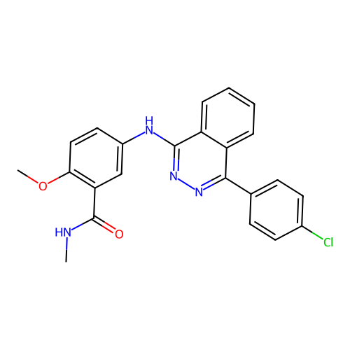 5-{[4-(4-chlorophenyl)phthalazin-1-yl]amino}-2-methoxy-N-methylbenzamide structure