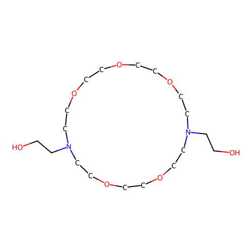 2,2'-(1,4,7,13,16-Pentaoxa-10,19-diazacyclohenicosane-10,19-diyl)diethanol structure