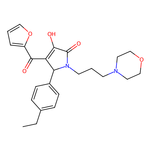 2-(4-ethylphenyl)-3-(furan-2-carbonyl)-4-hydroxy-1-(3-morpholin-4-ylpropyl)-2H-pyrrol-5-one structure