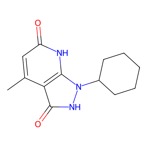 1-cyclohexyl-3-hydroxy-4-methyl-1,7-dihydro-6H-pyrazolo[3,4-b]pyridin-6-one structure