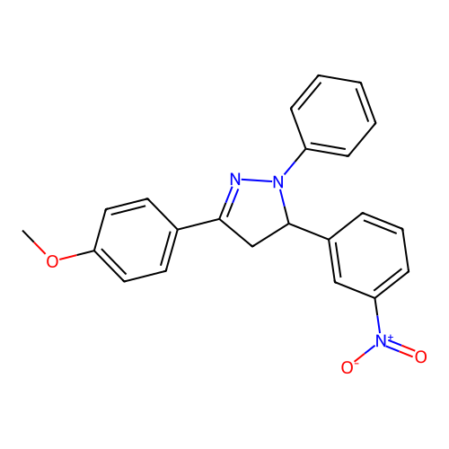 3-(4-methoxyphenyl)-5-(3-nitrophenyl)-1-phenyl-4,5-dihydro-1H-pyrazole structure