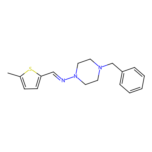 4-Benzyl-N-((5-methyl-2-thienyl)methylene)-1-piperazinamine structure