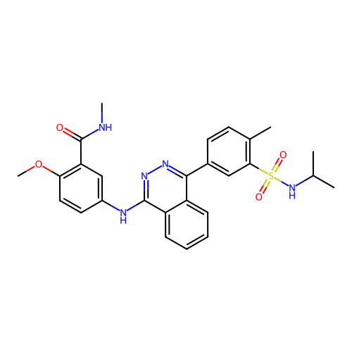 2-methoxy-N-methyl-5-({4-[4-methyl-3-(propan-2-ylsulfamoyl)phenyl]phthalazin-1-yl}amino)benzamide structure