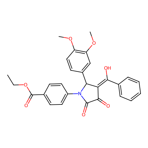 ethyl 4-(3-benzoyl-2-(3,4-dimethoxyphenyl)-4-hydroxy-5-oxo-2,5-dihydro-1H-pyrrol-1-yl)benzoate structure