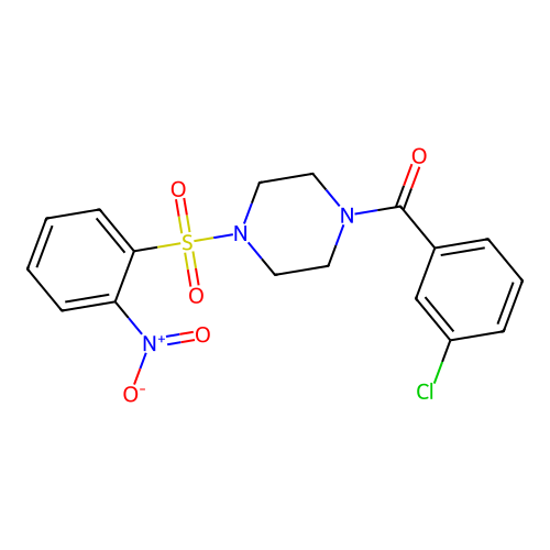 (3-Chlorophenyl){4-[(2-nitrophenyl)sulfonyl]piperazin-1-yl}methanone structure