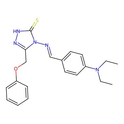 (E)-4-((4-(diethylamino)benzylidene)amino)-5-(phenoxymethyl)-4H-1,2,4-triazole-3-thiol structure