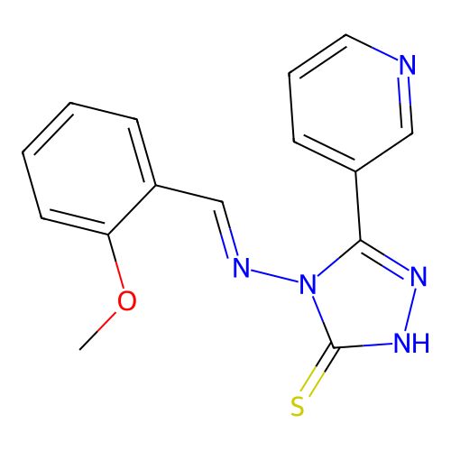 4-((2-Methoxybenzylidene)amino)-5-(3-pyridinyl)-4H-1,2,4-triazole-3-thiol structure