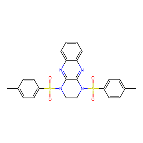 1,4-Bis[(4-methylphenyl)sulfonyl]-1,2,3,4-tetrahydropyrazino[2,3-b]quinoxaline structure