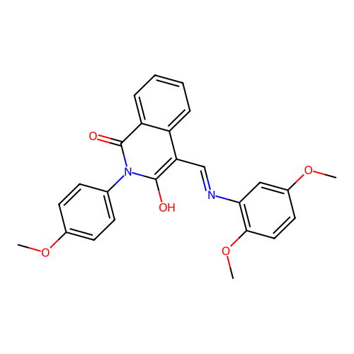 (4E)-4-{[(2,5-DIMETHOXYPHENYL)AMINO]METHYLIDENE}-2-(4-METHOXYPHENYL)-1,2,3,4-TETRAHYDROISOQUINOLINE-1,3-DIONE structure
