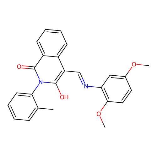 (4E)-4-[(2,5-dimethoxyanilino)methylidene]-2-(2-methylphenyl)isoquinoline-1,3-dione structure