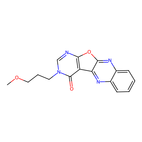 3-(3-methoxypropyl)pyrimido[5',4':4,5]furo[2,3-b]quinoxalin-4(3H)-one structure