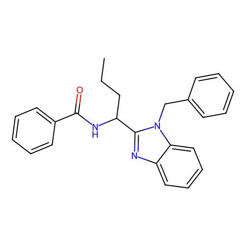 N-[1-(1-benzyl-1H-benzimidazol-2-yl)butyl]benzamide structure